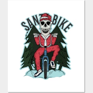 Santa cycling Posters and Art